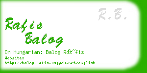 rafis balog business card